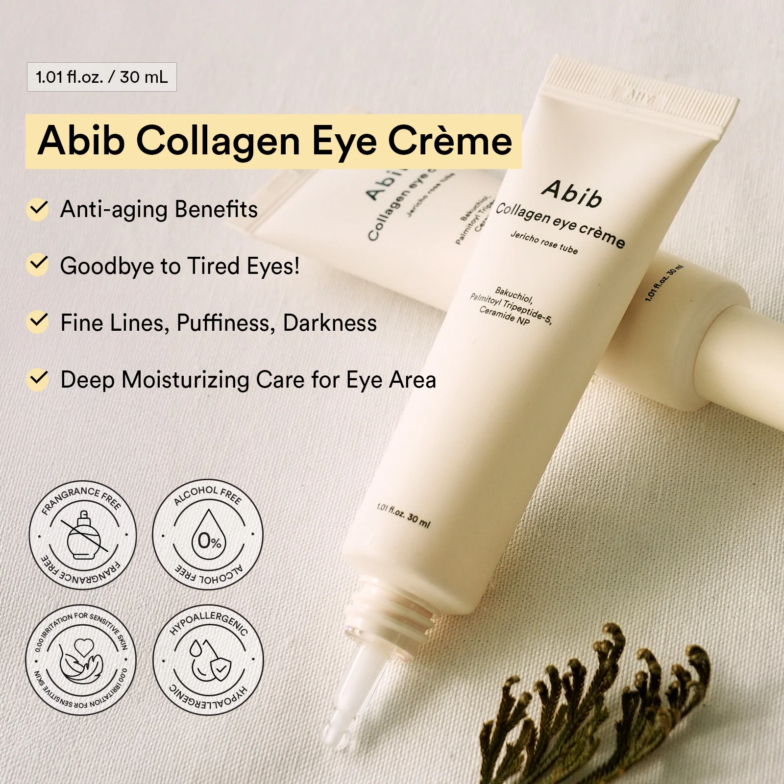 Collagen eye cream Jericho rose tube - Image 3