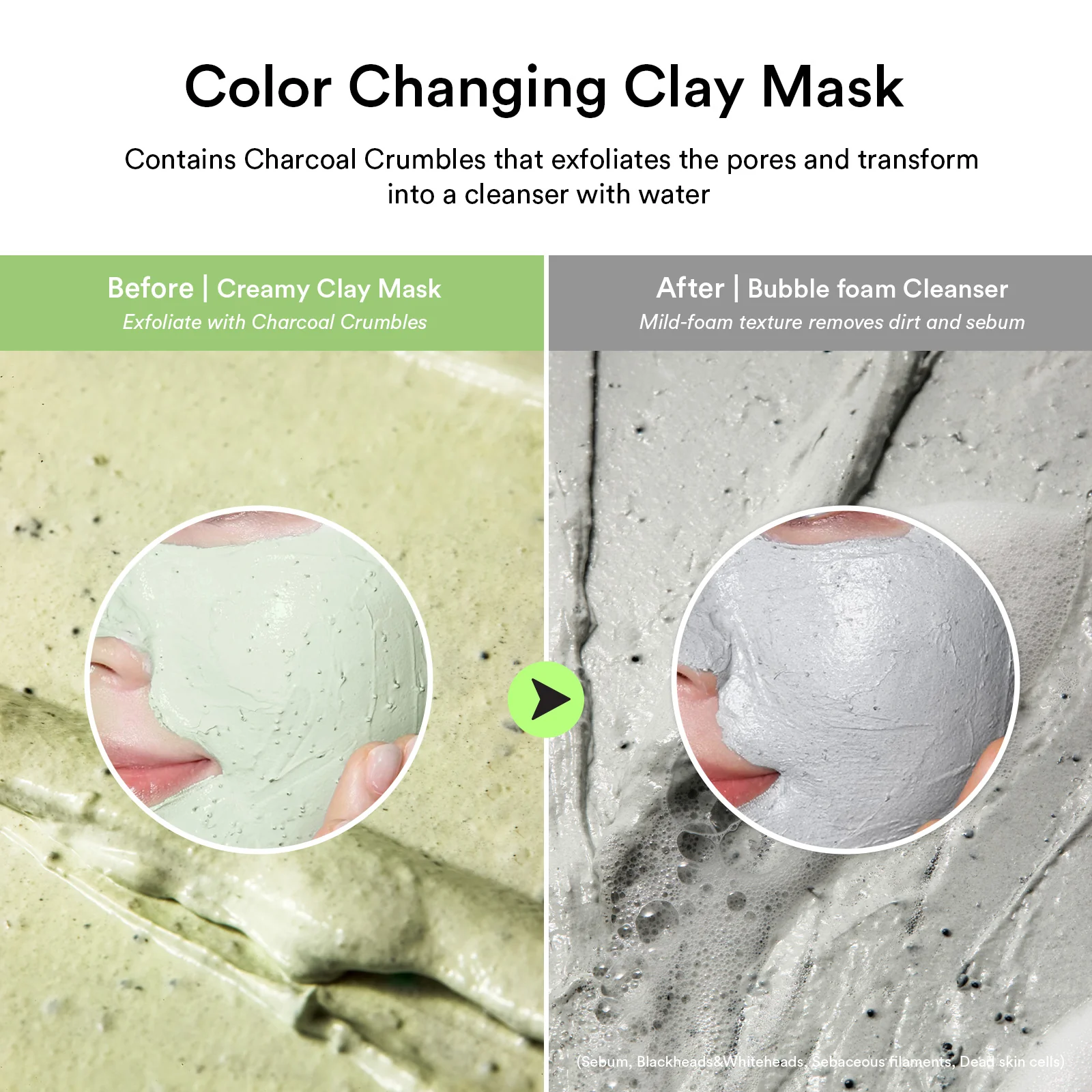 Pore clay pack cleanser Heartleaf charcoal foam - Image 4